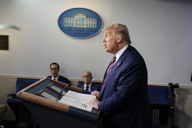 President Donald Trump Holds Press Briefing President Donald Trump Holds Press Briefing