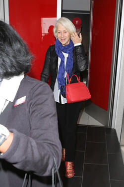 Helen Mirren pictured at Los Angeles International Airport