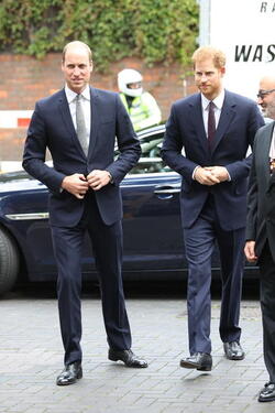 The Duke of Cambridge and Prince Harry arriving at the new Support4Grenfell Community Hub in West London The Duke of Cambridge and Prince Harry arriving at the new Support4Grenfell Community Hub in West London