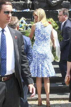 Ivanka Trump visits the Museum of Polish Jews and lays flowers at the Monument of the Warsaw Ghetto Heroes Ivanka Trump visits the Museum of Polish Jews and lays flowers at the Monument of the Warsaw Ghetto Heroes