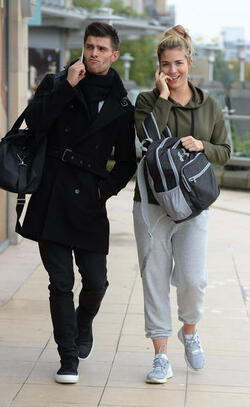 Strictly s Gemma Atkinson and Aljaz Skorjanec lark around as they are seen arriving for dance rehearsals