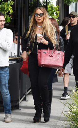 Mariah Carey sipping on drink in LA