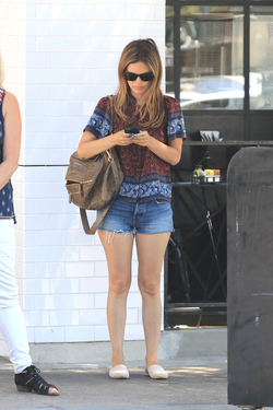 Rachel Bilson waits for her car at the valet while out in Studio City