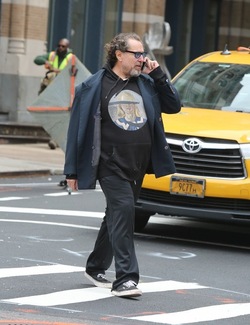 Julian Schnabel Walking by himself in Soho