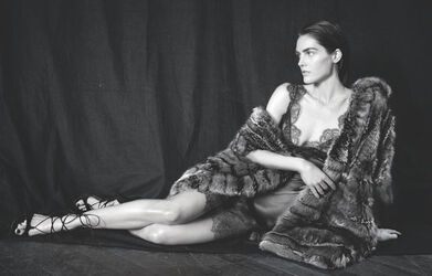 US model Hilary Rodha stars in Dennis Basso fall winter 2017 campaign