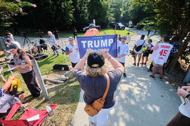Trump supporters gather outside Fulton County Jail