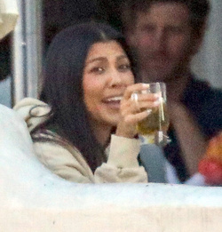 Kourtney Kardashian 41 and her TikTok star BFF Addison Rae 19 wear matching hoodies for dinner in Malibu