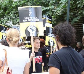 SAG AFTRA Strike At HBO Offices SAG AFTRA Strike At HBO Offices