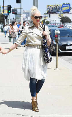 Gwen Stefani Fashionable At Sunday Services With The Boys