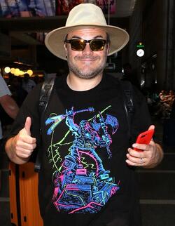 Movie Star Jack Black Loving The Rock Gods