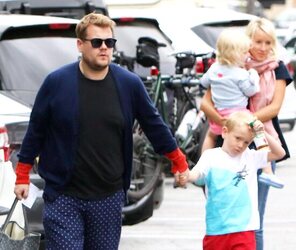 James Corden And Family Hanging Out In Brentwood