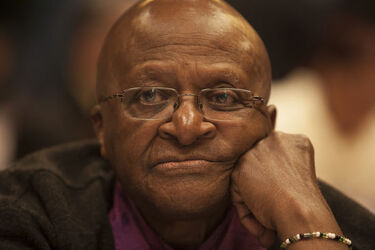 CAPE TOWN SOUTH AFRICA JULY Anglican Archbishop Emeritus Desmond Tutu during a banquet at the Cape Town Civic Centre to launch the Ubuntu at Home project Photo by Halden Krog CAPE TOWN SOUTH AFRICA JULY Anglican Archbishop Emer CAPE TOWN SOUTH AFRICA JULY Anglican Archbishop Emeritus Desmond Tutu during a banquet at the Cape Town Civic Centre to launch the Ubuntu at Home project Photo by Halden Krog CAPE TOWN SOUTH AFRICA JULY Anglican Archbishop Emer