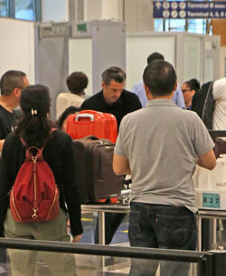 Patrick Dempsey In A Rush To Catch His Flight At LAX