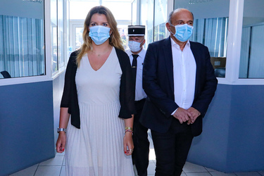 Marlene Schiappa during a visit of the Fire and Security Department in Ajaccio