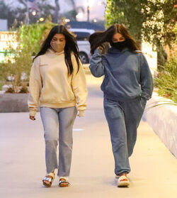 Kourtney Kardashian 41 and her TikTok star BFF Addison Rae 19 wear matching hoodies for dinner in Malibu