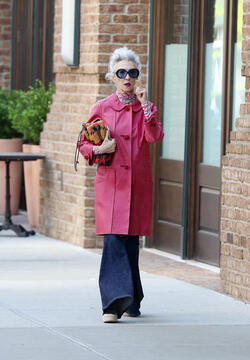 Linda Rodin out for a walk
