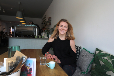 Team GB cyclist Jess Varnish at the Common Ground Cafe in Altrincham which she co owns.