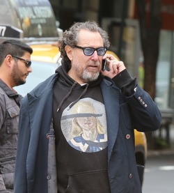 Julian Schnabel Walking by himself in Soho
