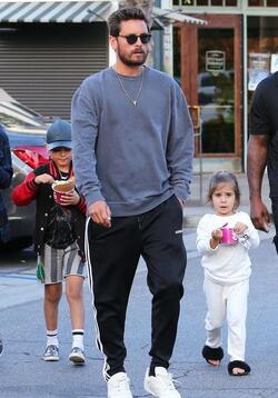 Scott Disick and his children Mason and Penelope hit a Calabasas frozen yogurt shop for a refreshing treat