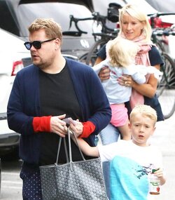 James Corden And Family Hanging Out In Brentwood