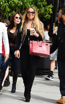 Mariah Carey sipping on drink in LA