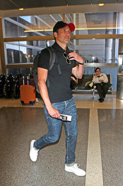 Patrick Dempsey In A Rush To Catch His Flight At LAX