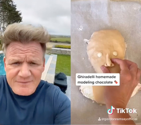 Gordon Ramsay watches in horror as woman makes cake like his face Gordon Ramsay watches in horror as woman makes cake like his face