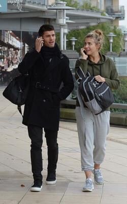 Strictly s Gemma Atkinson and Aljaz Skorjanec lark around as they are seen arriving for dance rehearsals