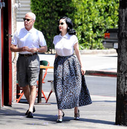 Dita Von Teese in her trademark vintage style seen out in Los Angeles Dita Von Teese in her trademark vintage style seen out in Los Angeles