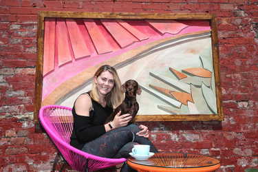 Team GB cyclist Jess Varnish at the Common Ground Cafe in Altrincham which she co owns.