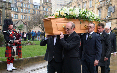 The funeral of late Manchester United and Scotland footballer Denis Law