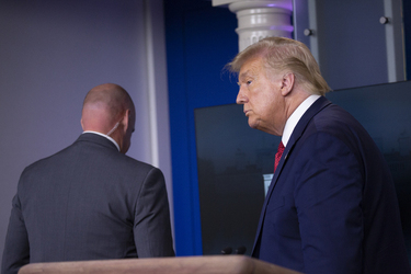 President Donald Trump Removed from Briefing Room by Secret Service President Donald Trump Removed from Briefing Room by Secret Service