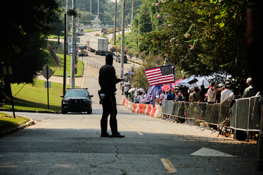 Trump supporters gather outside Fulton County Jail