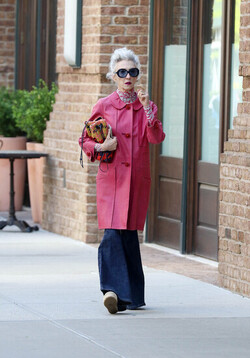 Linda Rodin out for a walk