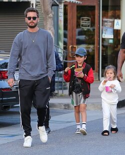 Scott Disick and his children Mason and Penelope hit a Calabasas frozen yogurt shop for a refreshing treat
