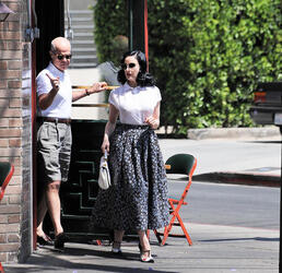 Dita Von Teese in her trademark vintage style seen out in Los Angeles Dita Von Teese in her trademark vintage style seen out in Los Angeles
