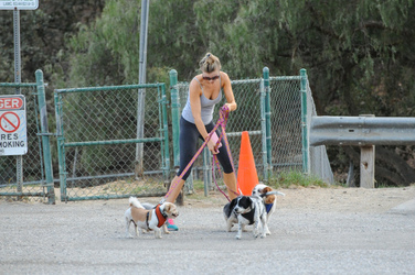 Joanna Krupa is seen leaving the dog park in LA.
