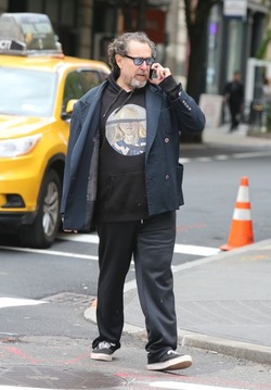 Julian Schnabel Walking by himself in Soho