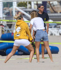 Sofia Richie plays volleyball on the beach
