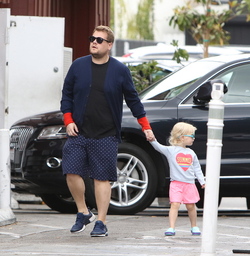 James Corden And Family Hanging Out In Brentwood
