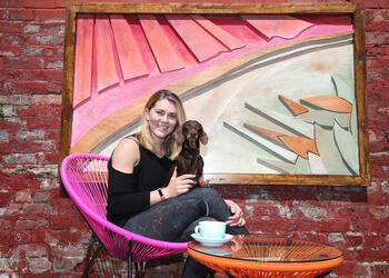 Team GB cyclist Jess Varnish at the Common Ground Cafe in Altrincham which she co owns.