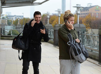 Strictly s Gemma Atkinson and Aljaz Skorjanec lark around as they are seen arriving for dance rehearsals