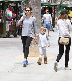 Jennifer Garner and son Samuel out to a movie and the Apple Store