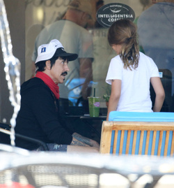 Doting dad Anthony Kiedis cuddles with son Everly Bear during lunch outing Doting dad Anthony Kiedis cuddles with son Everly Bear during lunch outing