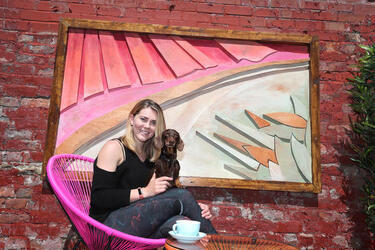 Team GB cyclist Jess Varnish at the Common Ground Cafe in Altrincham which she co owns.