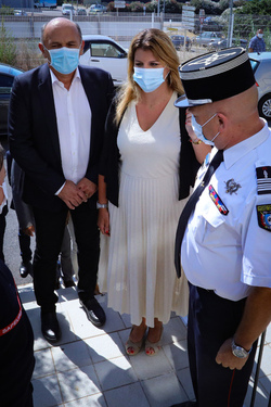 Marlene Schiappa during a visit of the Fire and Security Department in Ajaccio