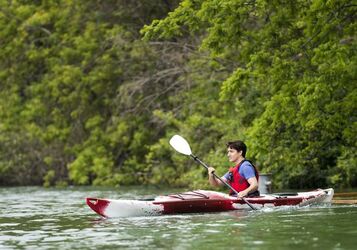 Prime Minister Justin Trudeau kayaks on the Niagara River