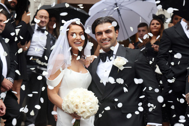 Vicky Pattison and Erica Ramadan Wedding at Marylebone Town Hall