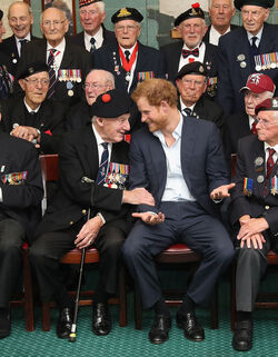 PORTSMOUTH ENGLAND JUNE Prince Harry chats to year old Anthony Colgan as he attends a reception for Normandy Veterans at Southwick House on June in Portsmouth England The veterans from across the armed forces took part in the DDay L PORTSMOUTH ENGLAND JUNE Prince Harry chats to year old Anthony Colgan as he attends a reception for Normandy Veterans at Southwick House on June in Portsmouth England The veterans from across the armed forces took part in the DDay L
