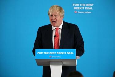 Boris Johnson on the campaign trail in Shildon County Durham